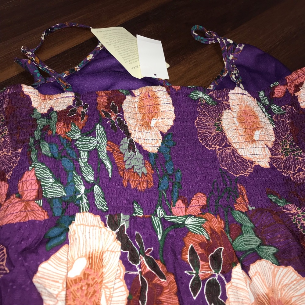 Band Of The Free Margaux Purple Mixed Floral Mini Dress NWT - Picture 10 of 11